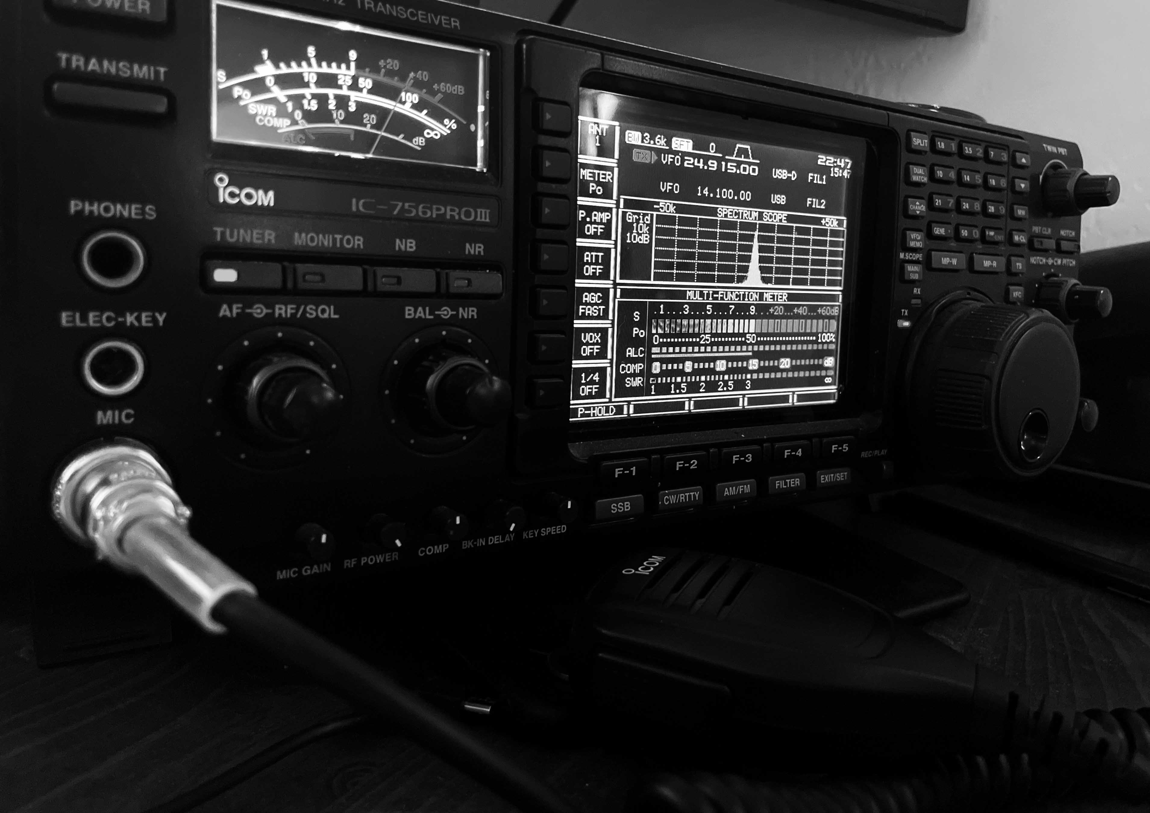 background image of an Icom 756 Pro III
