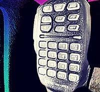 pop art photo of an Icom hand mike