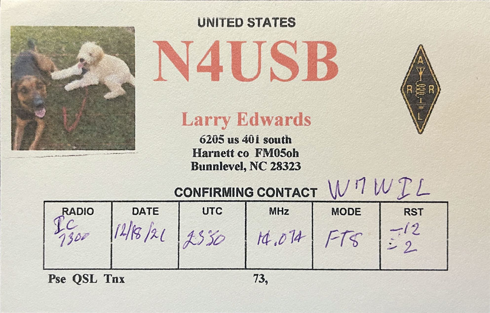 a random qsl card